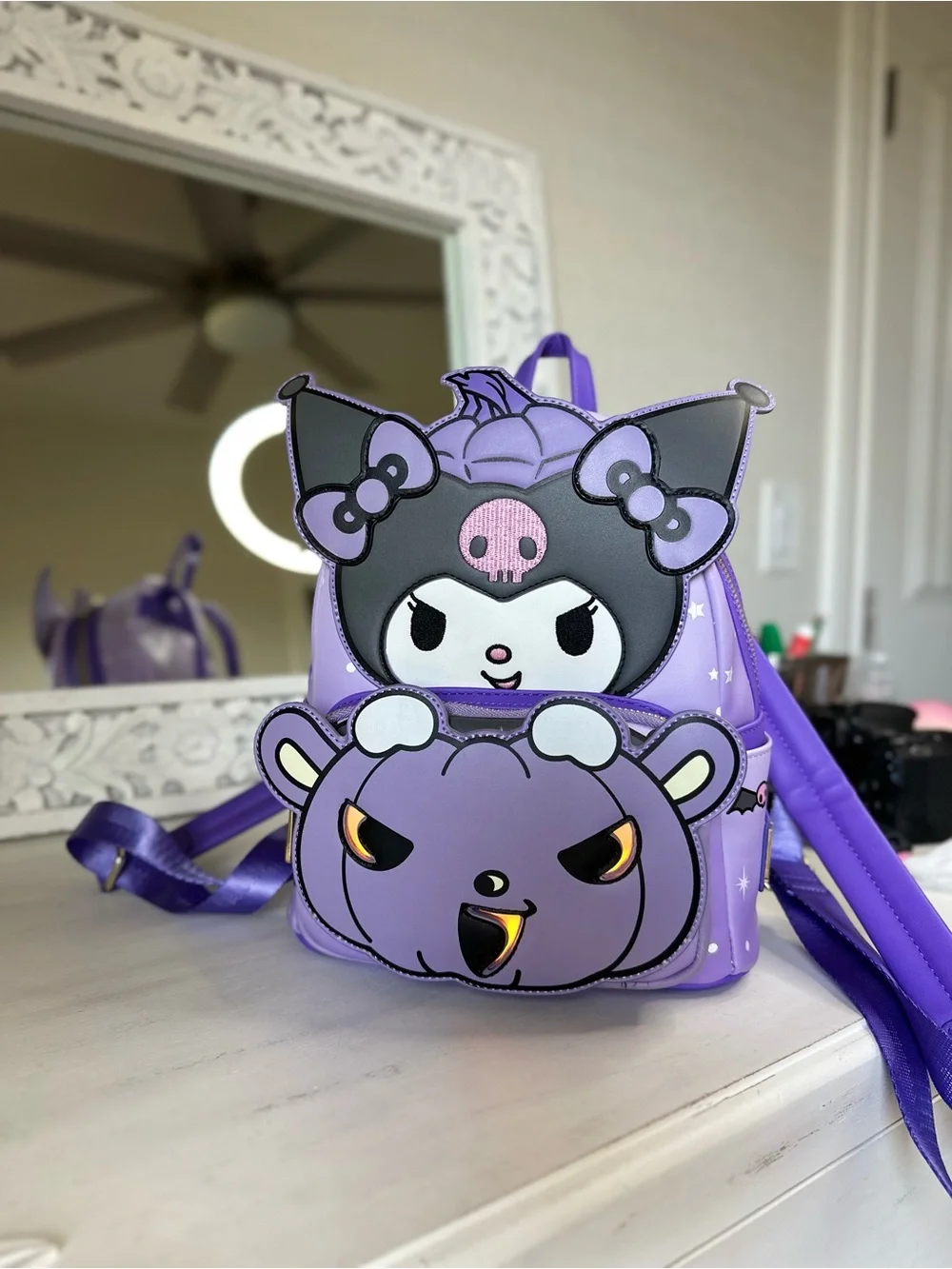 Loungefly Sanrio Kuromi Pumpkin Glow Mini Backpack
